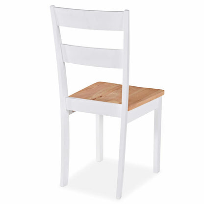 vidaXL Dining Chairs 6 pcs White Solid Rubber Wood
