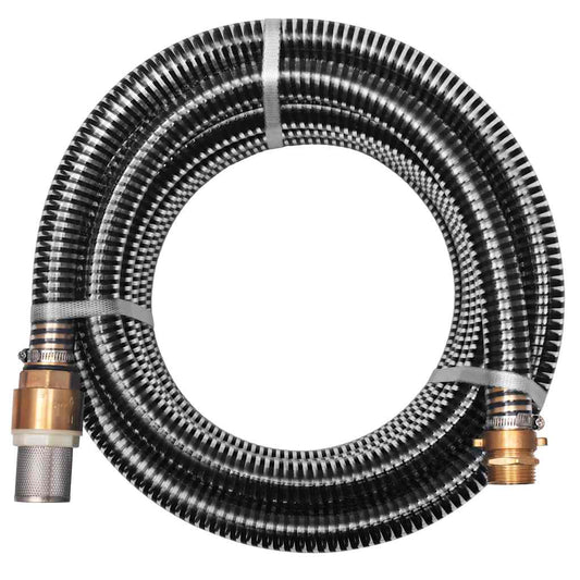 142888 vidaXL Suction Hose with Brass Connectors 3 m 25 mm Black