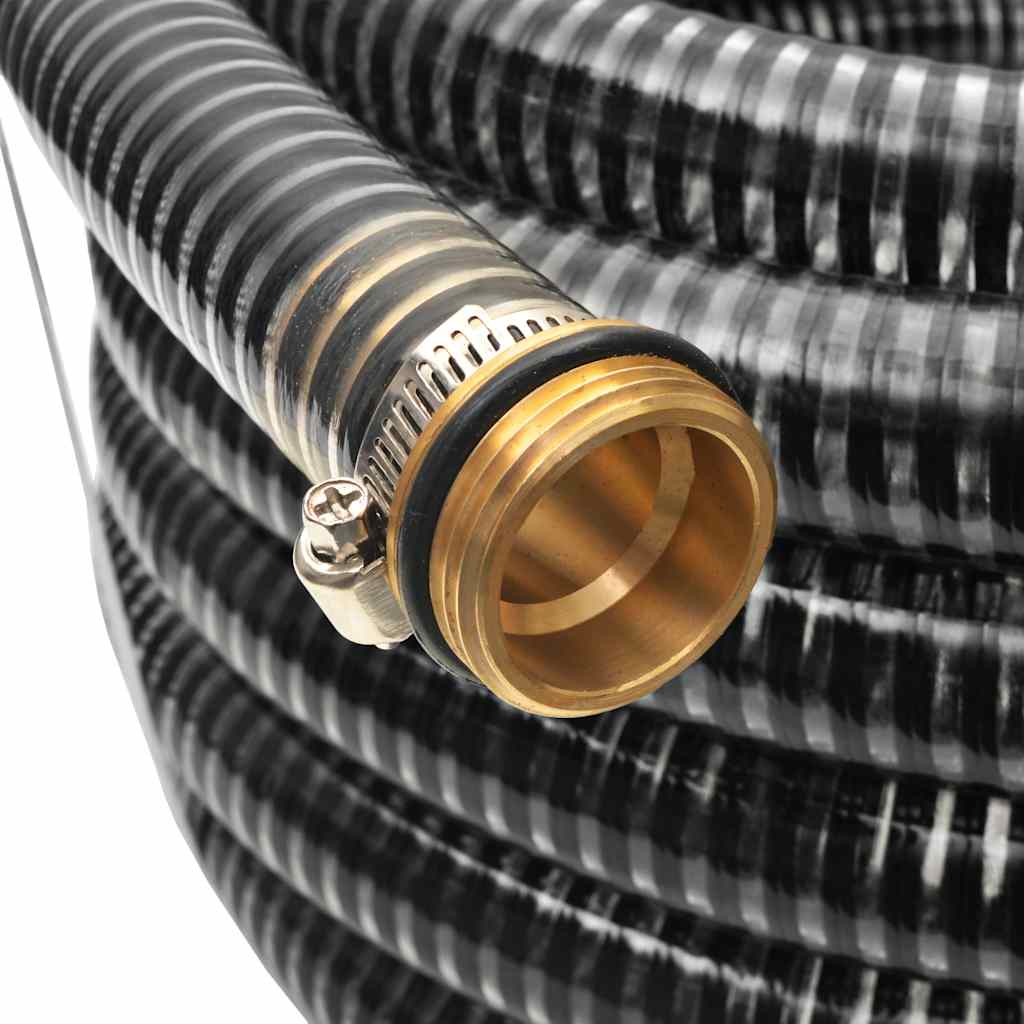 142888 vidaXL Suction Hose with Brass Connectors 3 m 25 mm Black