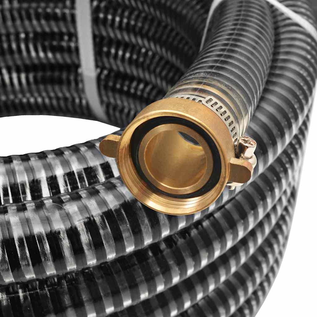 142888 vidaXL Suction Hose with Brass Connectors 3 m 25 mm Black