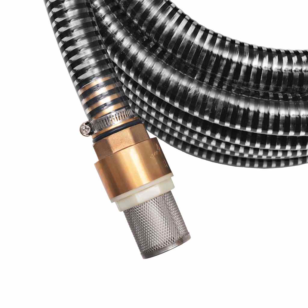 142888 vidaXL Suction Hose with Brass Connectors 3 m 25 mm Black