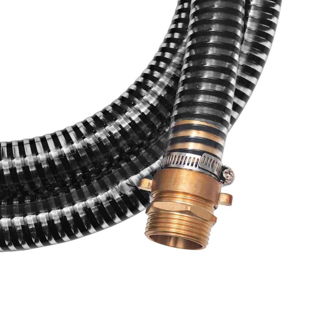 142888 vidaXL Suction Hose with Brass Connectors 3 m 25 mm Black