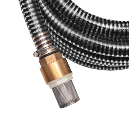 142889 vidaXL Suction Hose with Brass Connectors 4 m 25 mm Black