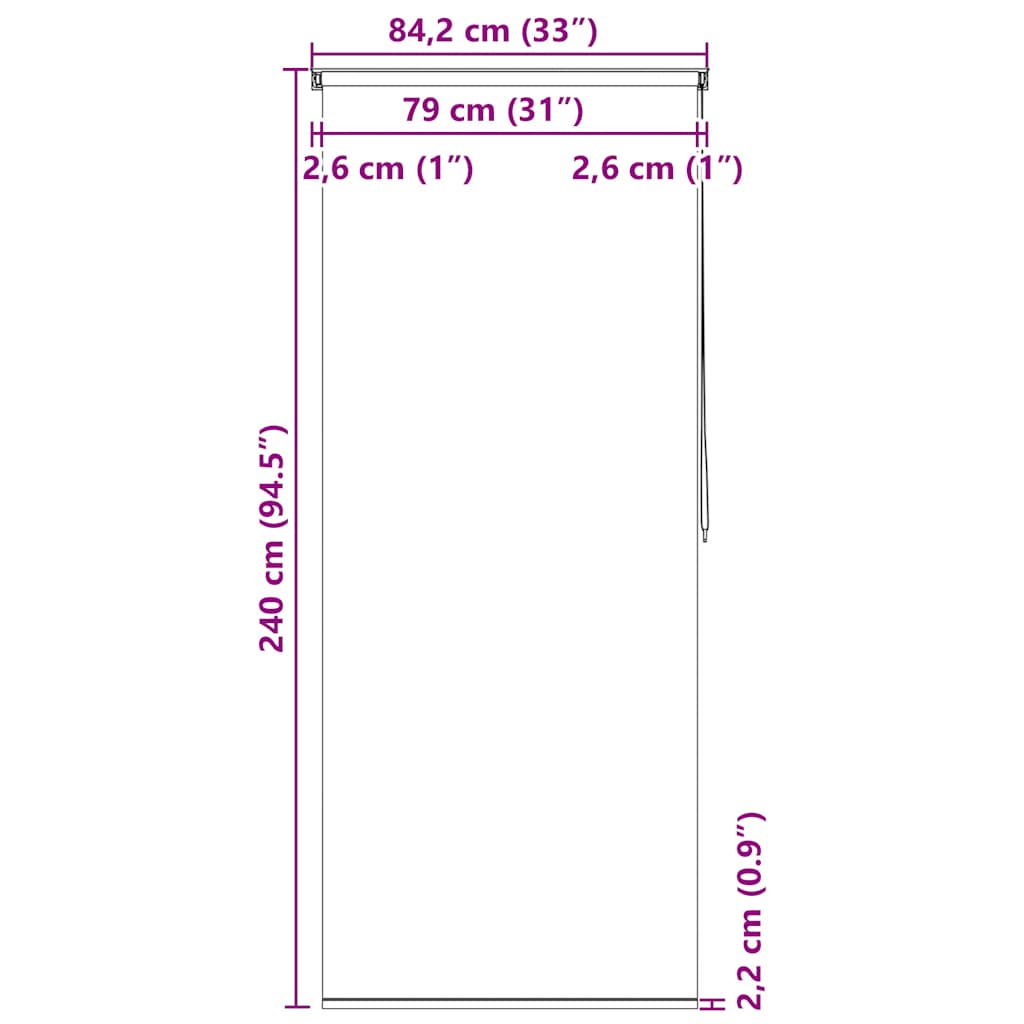 vidaXL Shower Roller Blind 80x240 cm Sea Star