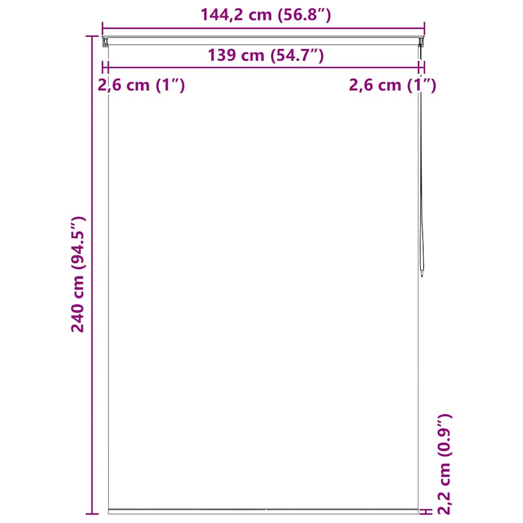 vidaXL Shower Roller Blind 140x240 cm Splash