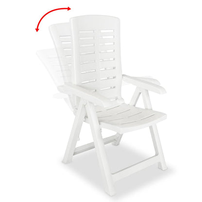 vidaXL Garden Chair | Set of 4 | White | Plastic | Medium | Foldable