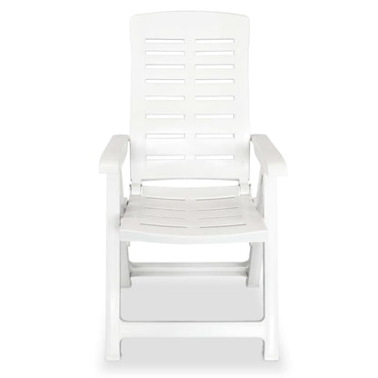 vidaXL Garden Chair | Set of 4 | White | Plastic | Medium | Foldable