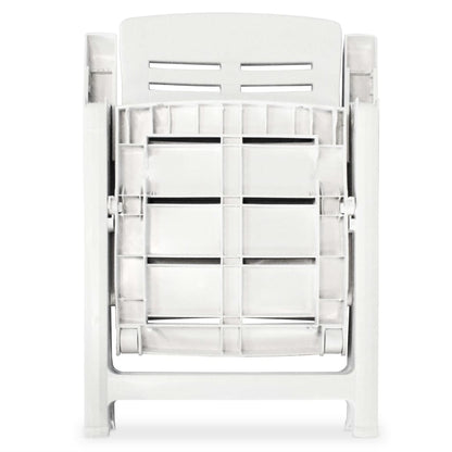 vidaXL Garden Chair | Set of 4 | White | Plastic | Medium | Foldable