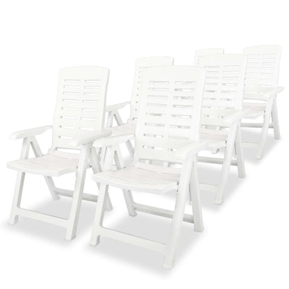vidaXL Garden Chair | Set of 6 | White | Plastic | Standard | Foldable