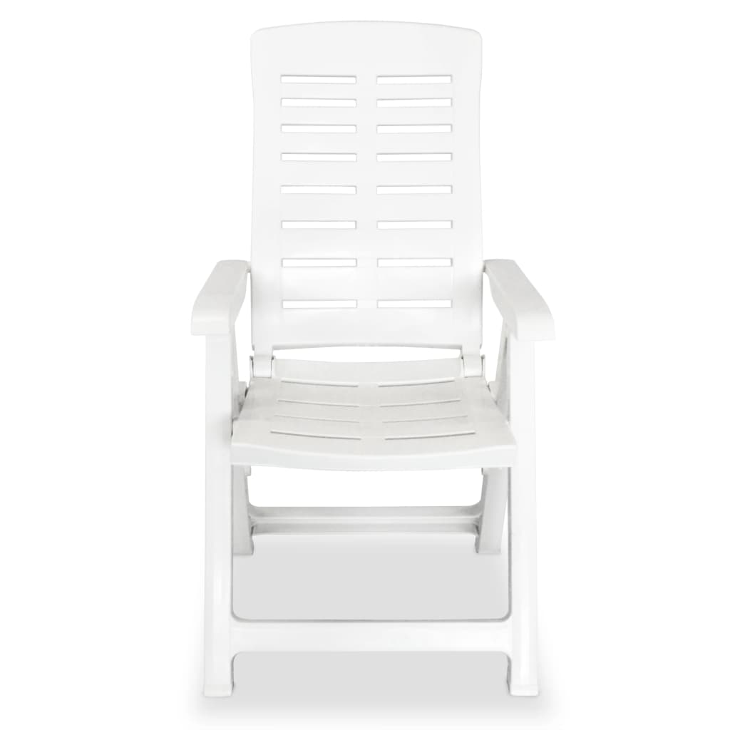 vidaXL Garden Chair | Set of 6 | White | Plastic | Standard | Foldable