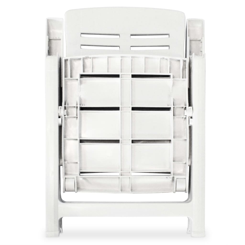 vidaXL Garden Chair | Set of 6 | White | Plastic | Standard | Foldable