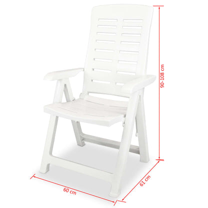 vidaXL Garden Chair | Set of 6 | White | Plastic | Standard | Foldable