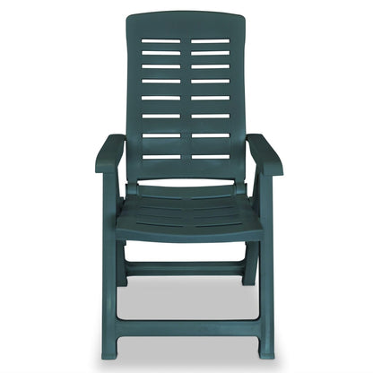 vidaXL Garden Chair | Set of 4 | Green | Plastic | Standard | Foldable