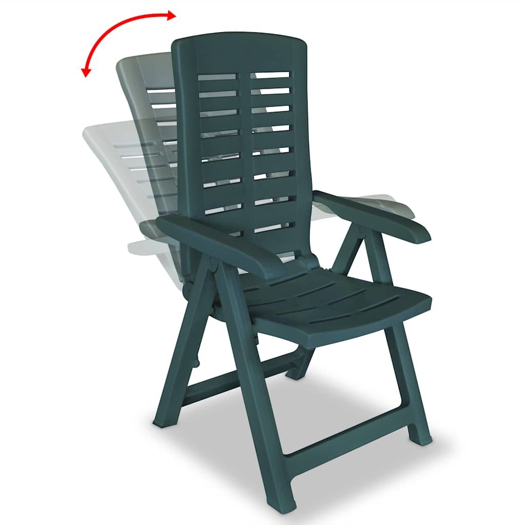 vidaXL Garden Chair |  Set of 6 | Green | Plastic | Standard |  Foldable