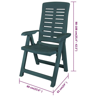 vidaXL Garden Chair |  Set of 6 | Green | Plastic | Standard |  Foldable