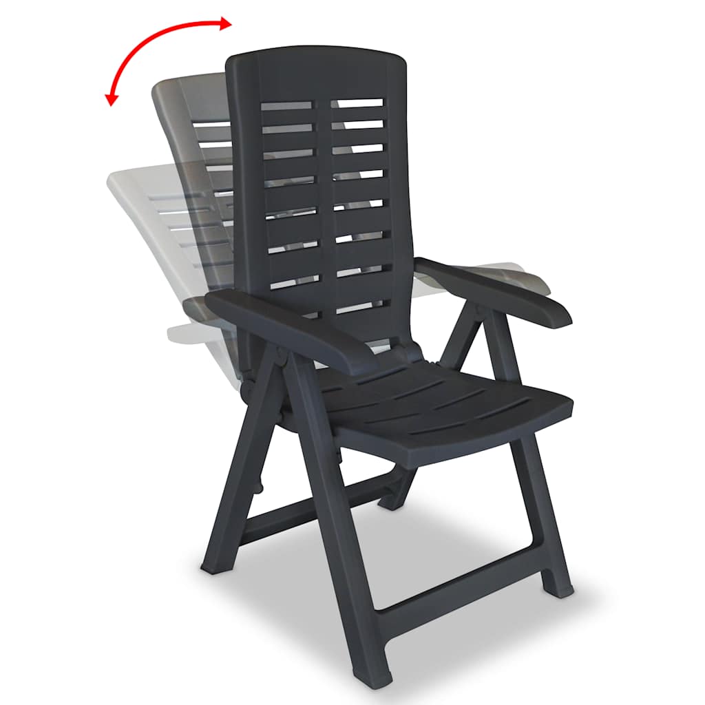 vidaXL Reclining Folding Chairs 4 pcs Plastic Anthracite