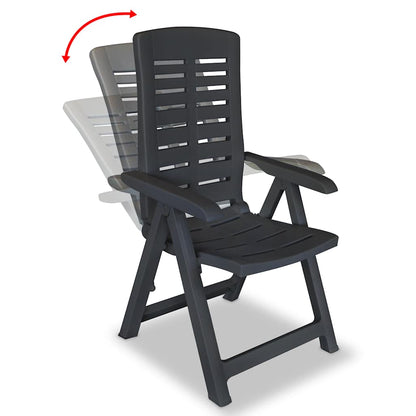 vidaXL Reclining Folding Chairs 4 pcs Plastic Anthracite