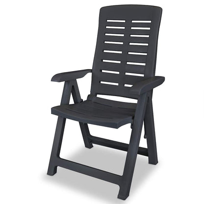 vidaXL Reclining Folding Chairs 4 pcs Plastic Anthracite