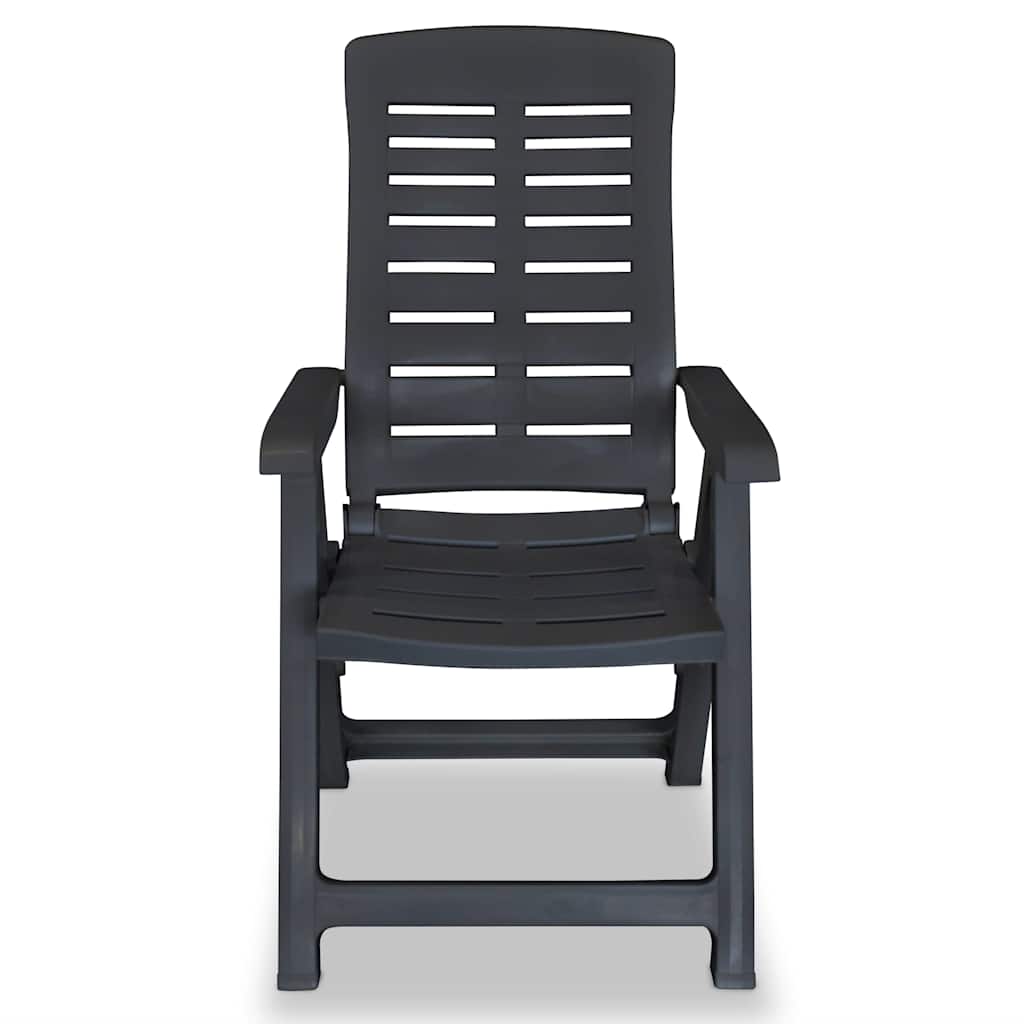 vidaXL Reclining Folding Chairs 4 pcs Plastic Anthracite