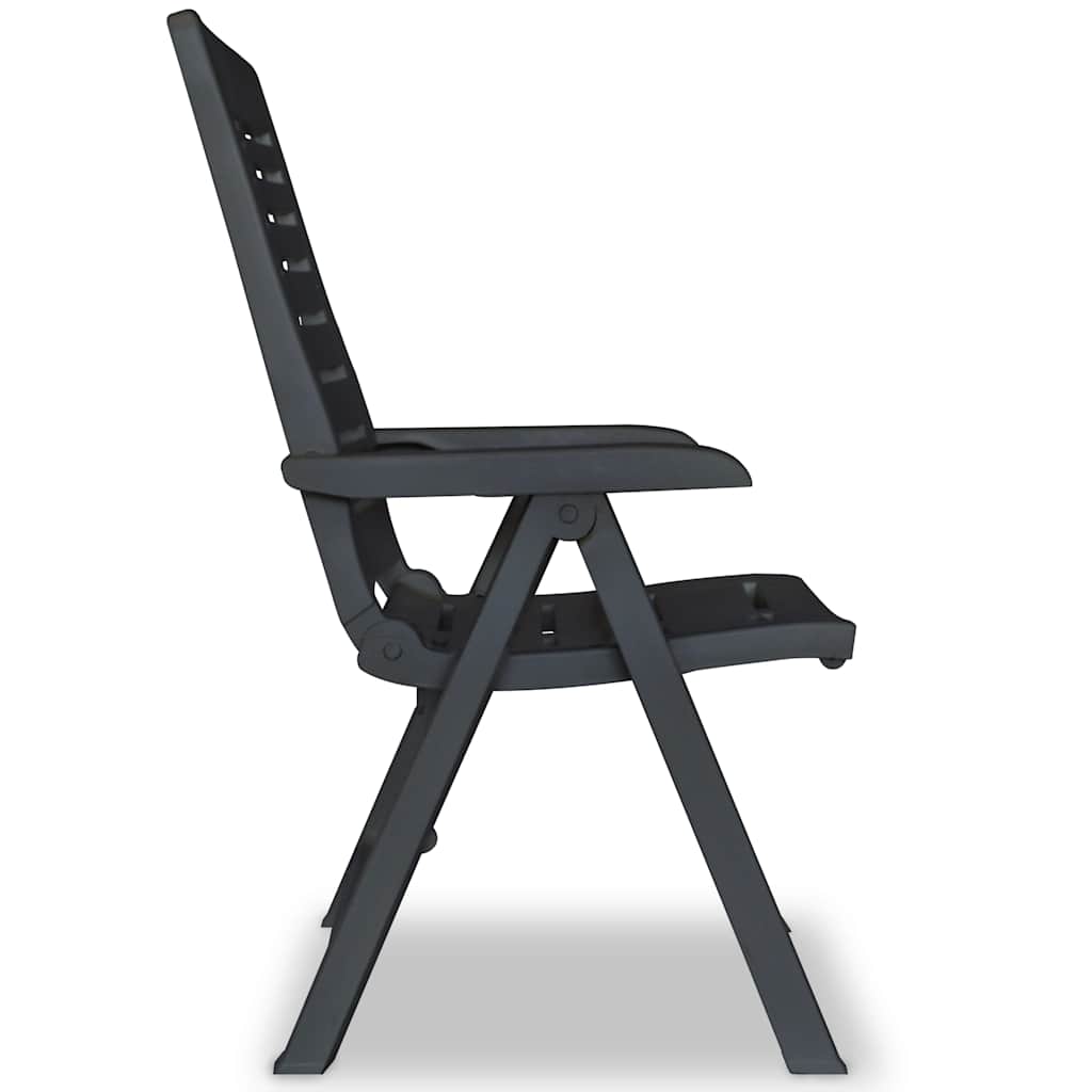 vidaXL Reclining Folding Chairs 4 pcs Plastic Anthracite