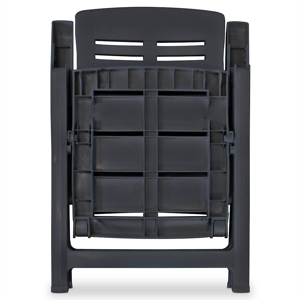 vidaXL Reclining Folding Chairs 4 pcs Plastic Anthracite