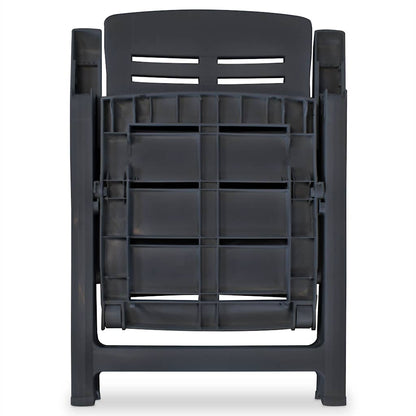 vidaXL Reclining Folding Chairs 4 pcs Plastic Anthracite
