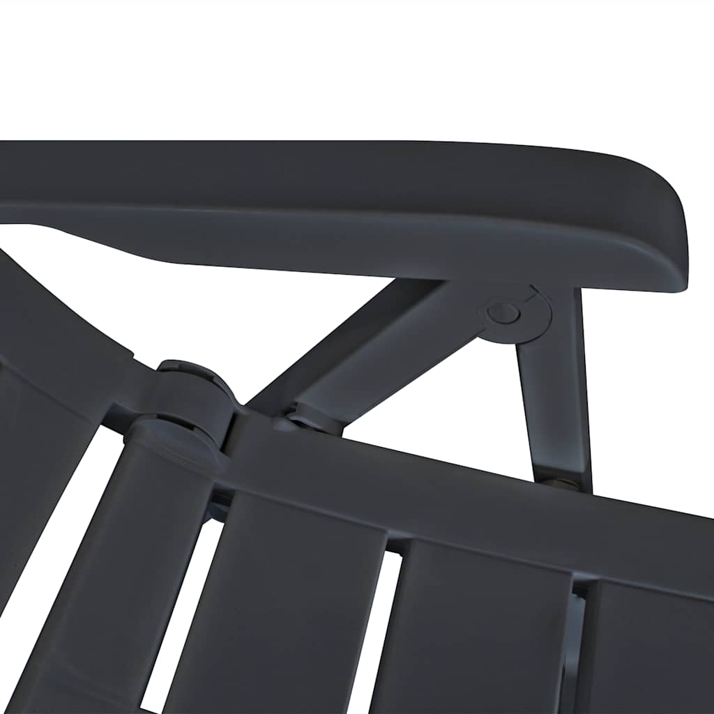 vidaXL Reclining Folding Chairs 4 pcs Plastic Anthracite