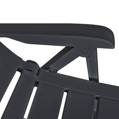 vidaXL Reclining Folding Chairs 4 pcs Plastic Anthracite