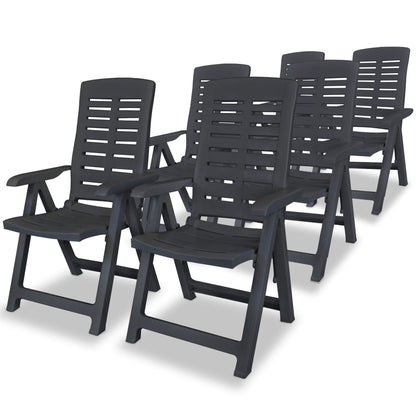 vidaXL Garden Chair | Set of 6 | Anthracite | Plastic | Standard | Foldable
