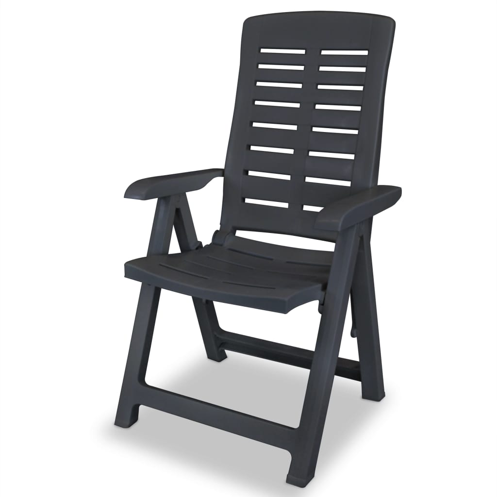 vidaXL Garden Chair | Set of 6 | Anthracite | Plastic | Standard | Foldable