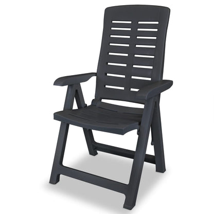 vidaXL Garden Chair | Set of 6 | Anthracite | Plastic | Standard | Foldable