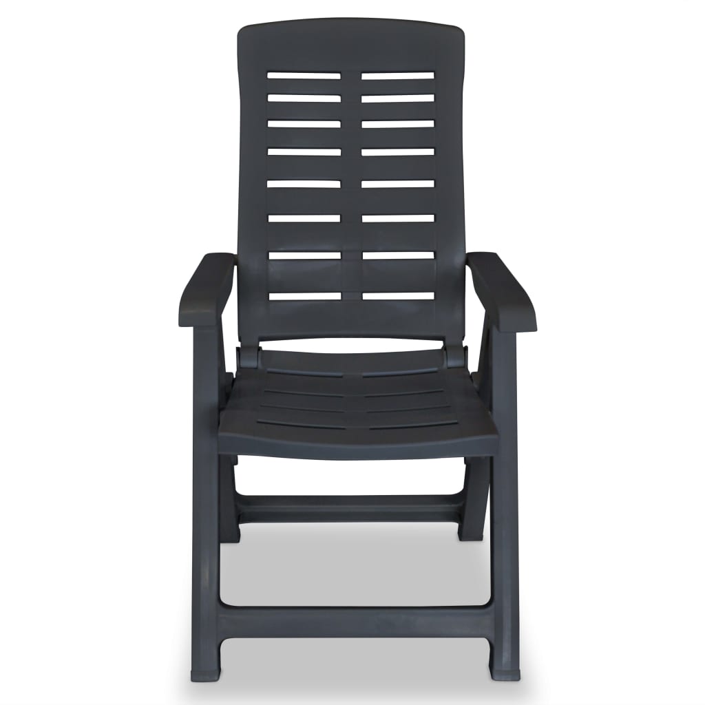 vidaXL Garden Chair | Set of 6 | Anthracite | Plastic | Standard | Foldable