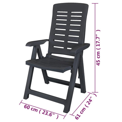 vidaXL Garden Chair | Set of 6 | Anthracite | Plastic | Standard | Foldable