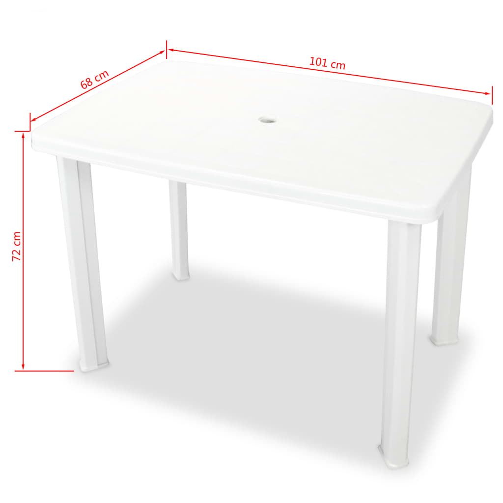 vidaXL 3 Piece Bistro Set Plastic White