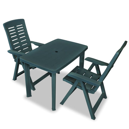 vidaXL Bistro Set | Green | Plastic | Medium | Foldable | Bistro Set