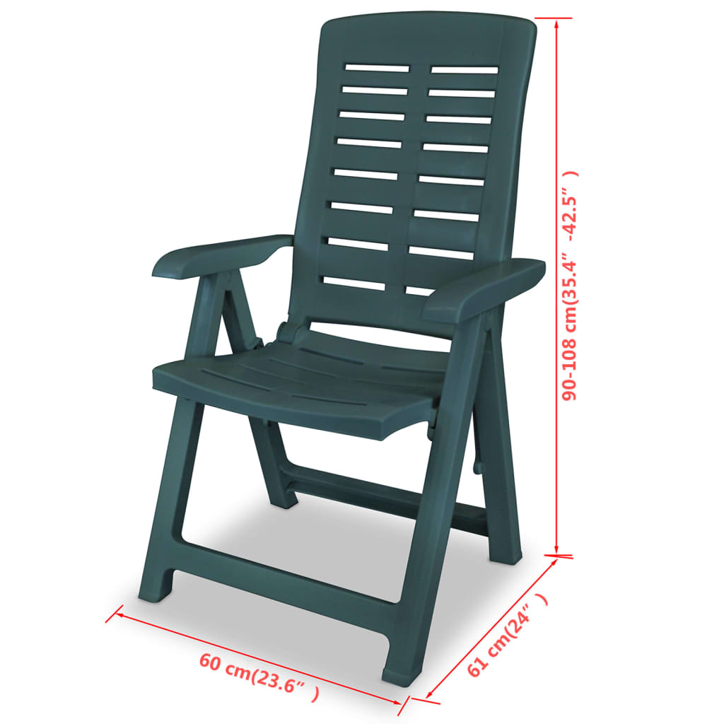 vidaXL Bistro Set | Green | Plastic | Medium | Foldable | Bistro Set