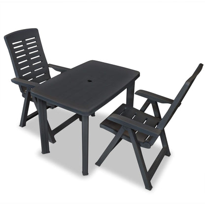 vidaXL Bistro Set | Anthracite | Plastic | Medium | Foldable | Bistro Set