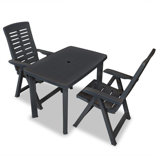 vidaXL Bistro Set | Anthracite | Plastic | Medium | Foldable | Bistro Set