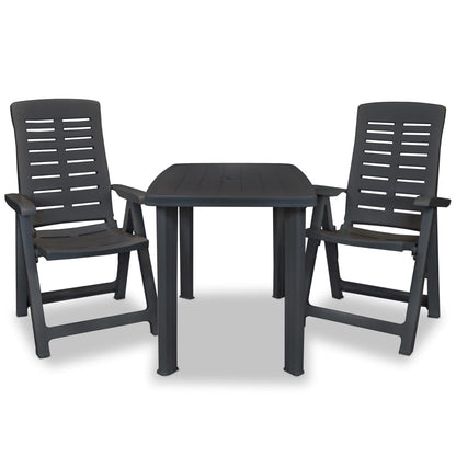 vidaXL Bistro Set | Anthracite | Plastic | Medium | Foldable | Bistro Set