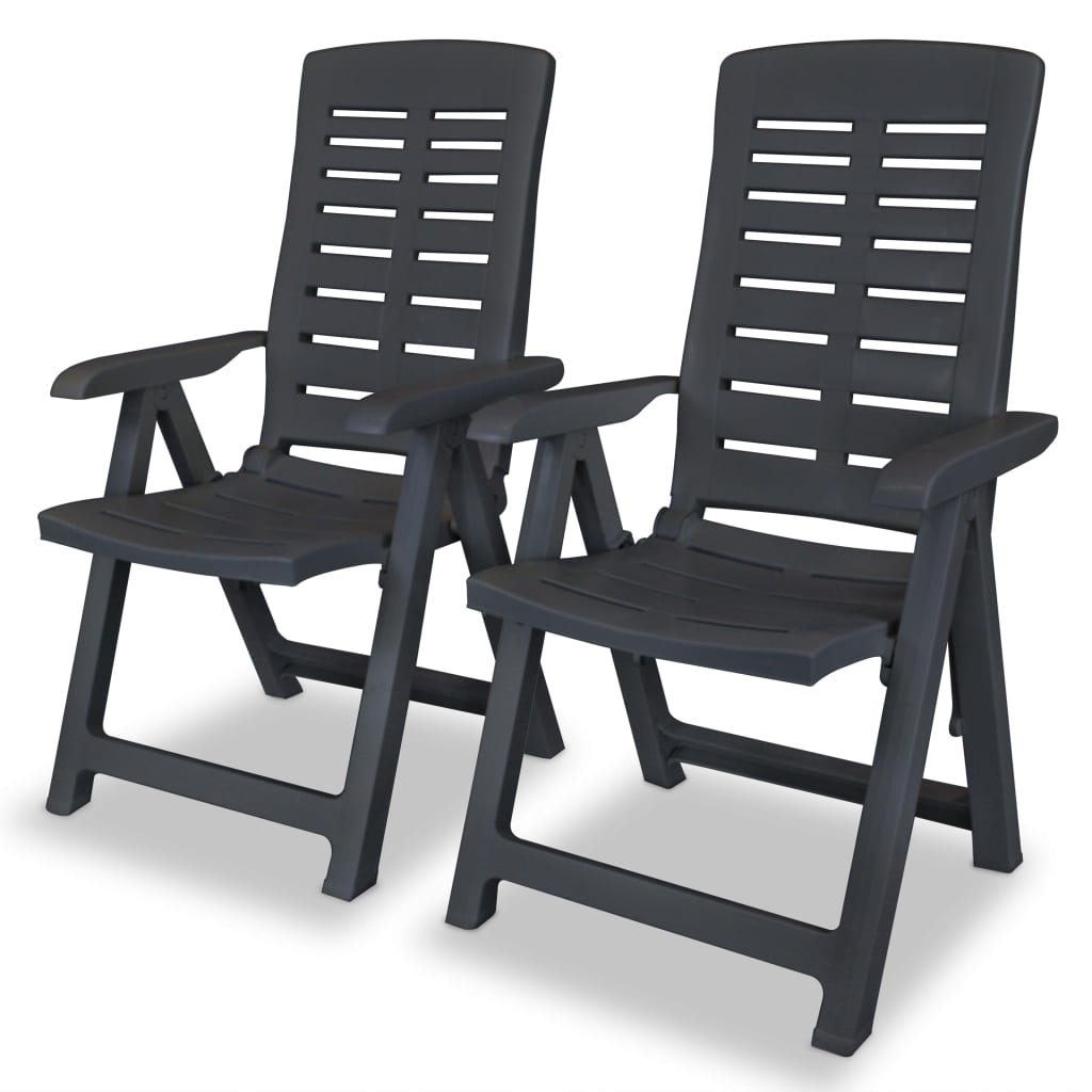 vidaXL Bistro Set | Anthracite | Plastic | Medium | Foldable | Bistro Set