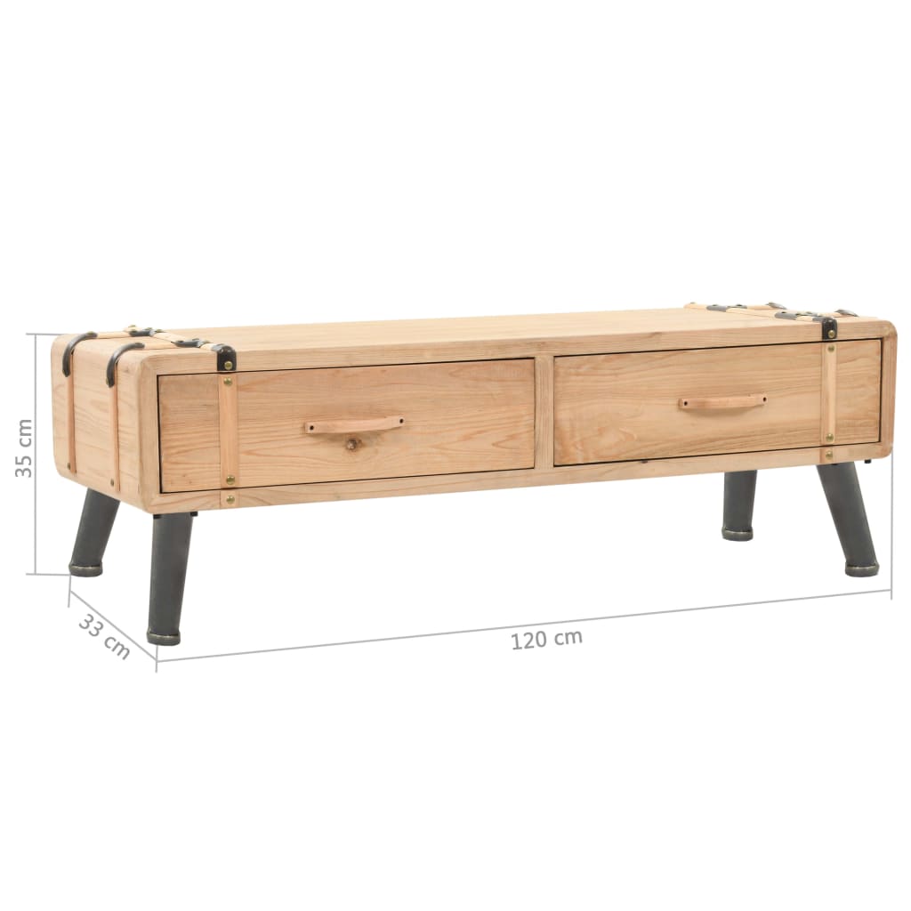 vidaXL TV Cabinet Solid Fir Wood 120x33x35 cm