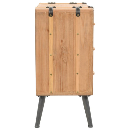 vidaXL Drawer Cabinet | Natural wood | Solid fir wood, MDF, steel | 91x35x73cm