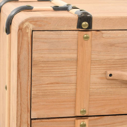 vidaXL Drawer Cabinet | Natural wood | Solid fir wood, MDF, steel | 91x35x73cm