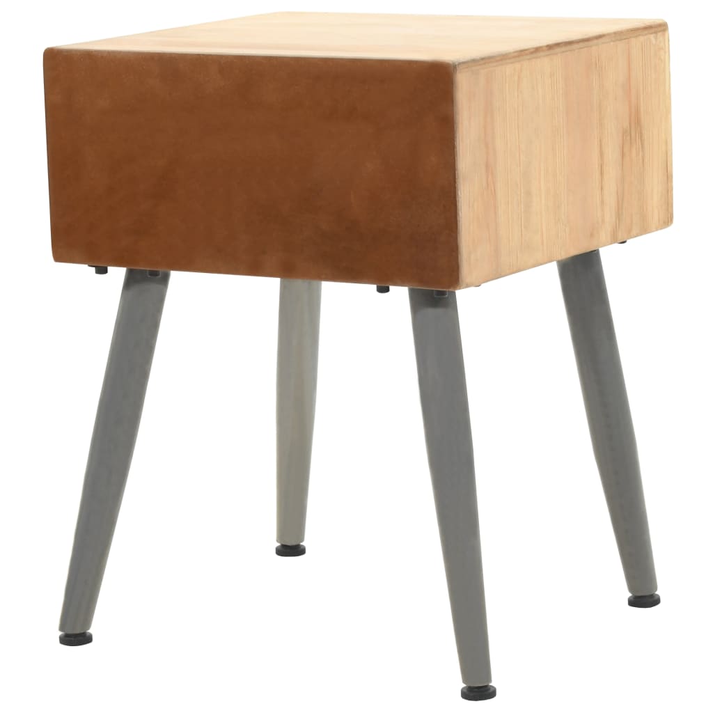 vidaXL Bedside Table Solid Fir Wood 43x38x50 cm