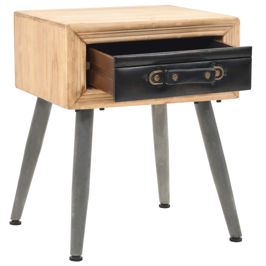 vidaXL Bedside Table Solid Fir Wood 43x38x50 cm