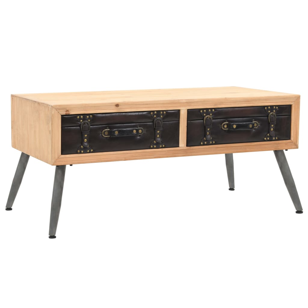 vidaXL Coffee Table Solid Fir Wood 115x55x50 cm