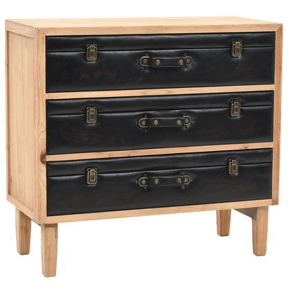 vidaXL Drawer Cabinet | Natural wood with black details