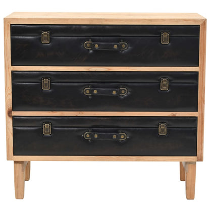 vidaXL Drawer Cabinet | Natural wood with black details