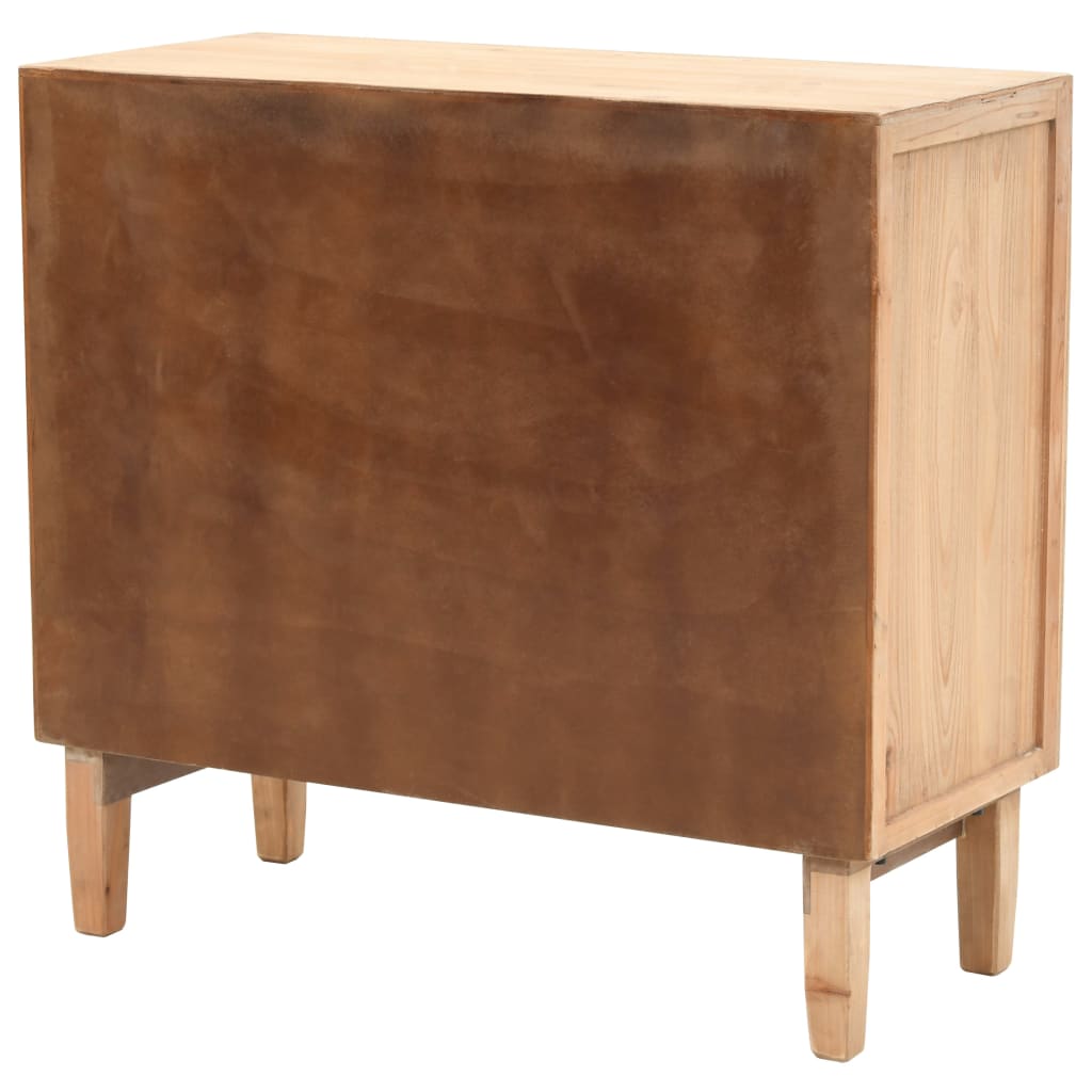 vidaXL Drawer Cabinet | Natural wood with black details