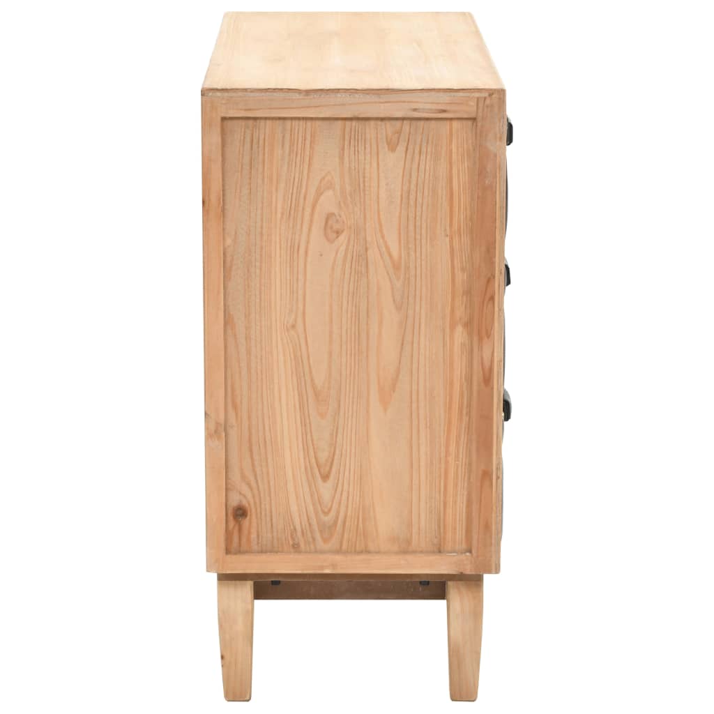 vidaXL Drawer Cabinet | Natural wood with black details